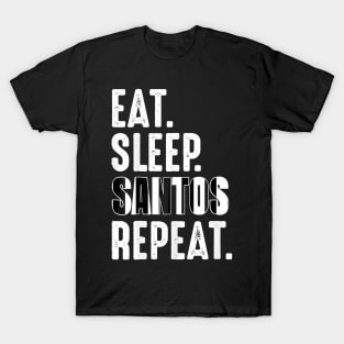 Santos T Shirt Funny Eat Sleep Repeat Soccer Brazil T-Shirt